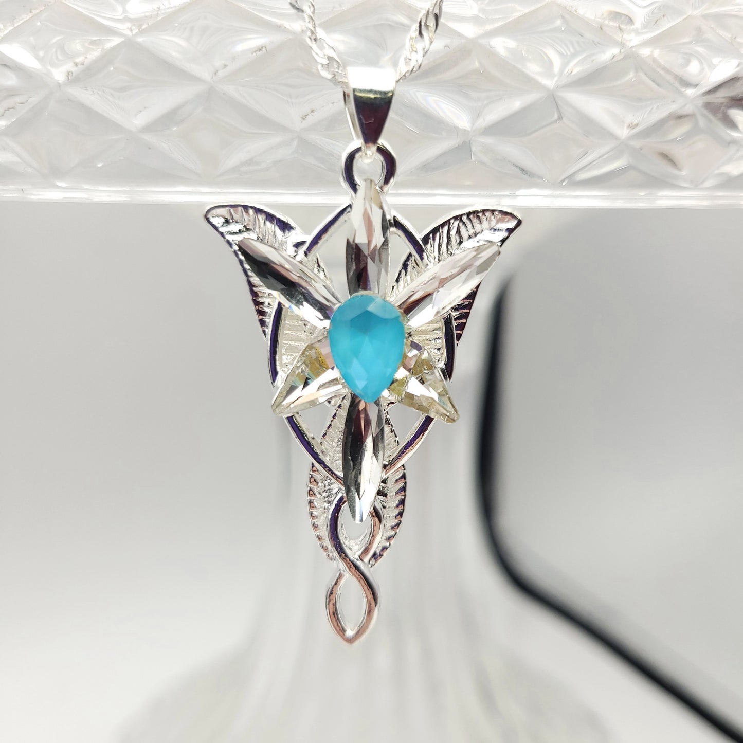 Sparkling Blue Elven Star Necklace