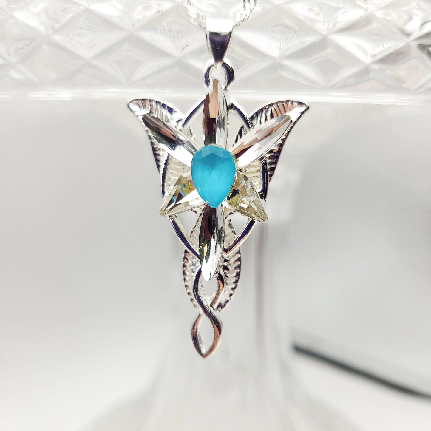 Sparkling Blue Elven Star Necklace