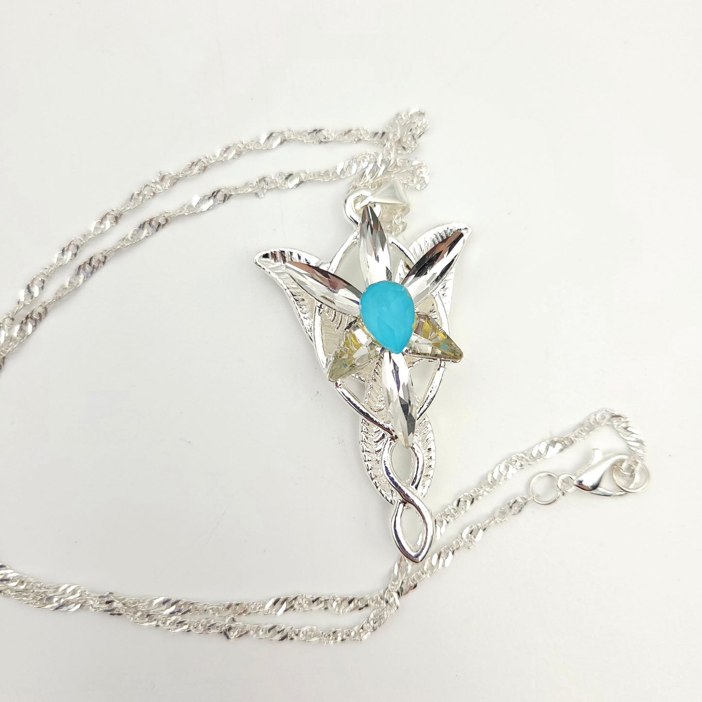 Sparkling Blue Elven Star Necklace