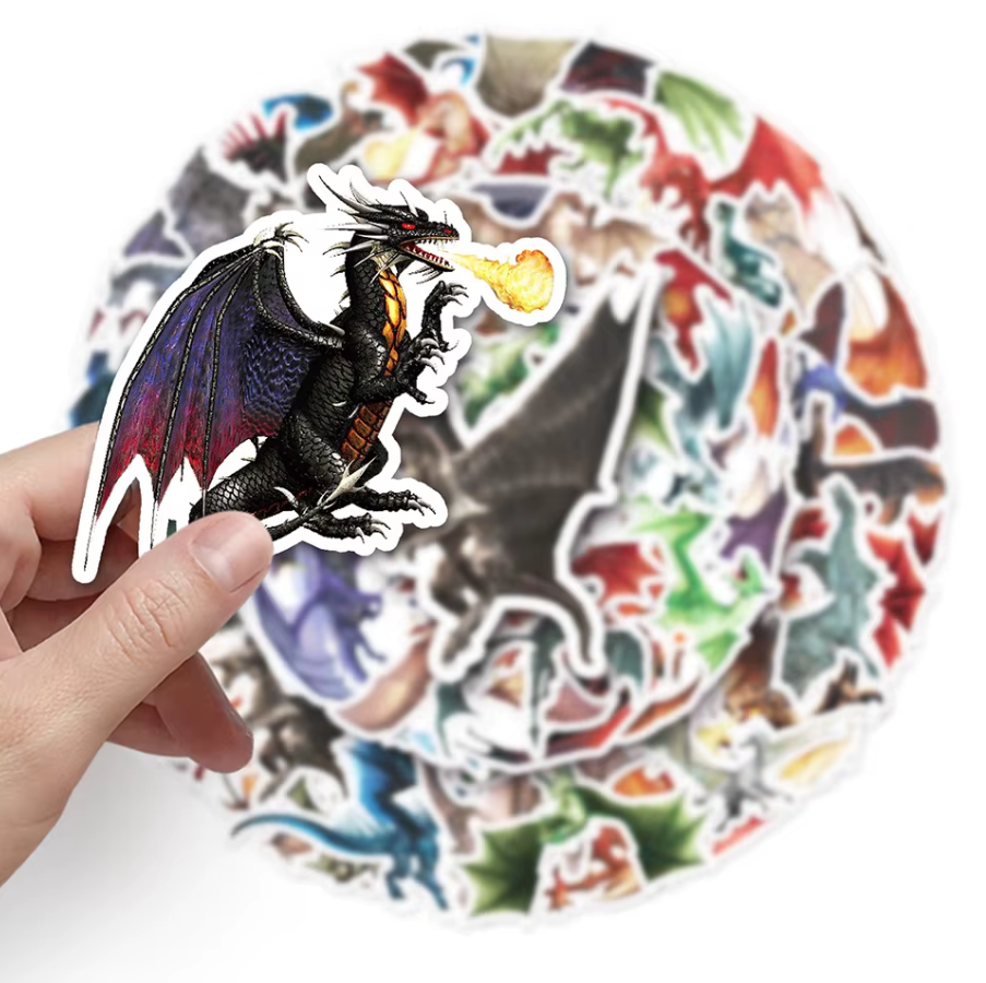 50 Pcs Dragon Stickers