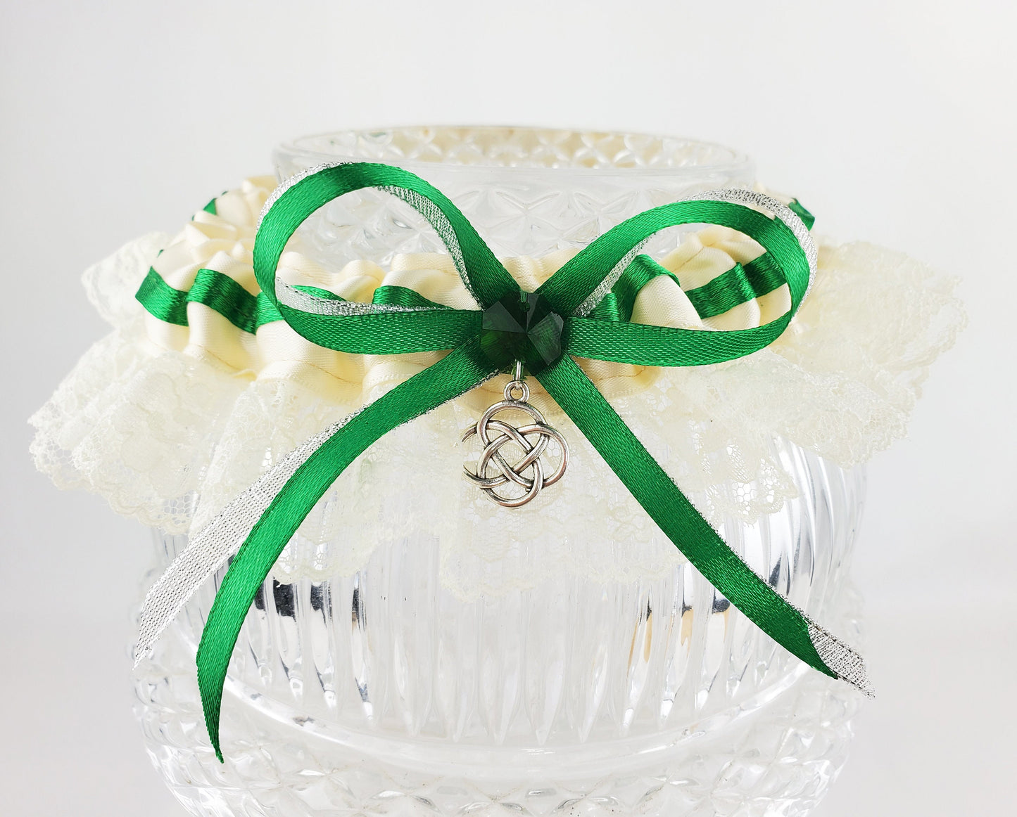 Green Celtic Know Irish Wedding Garter