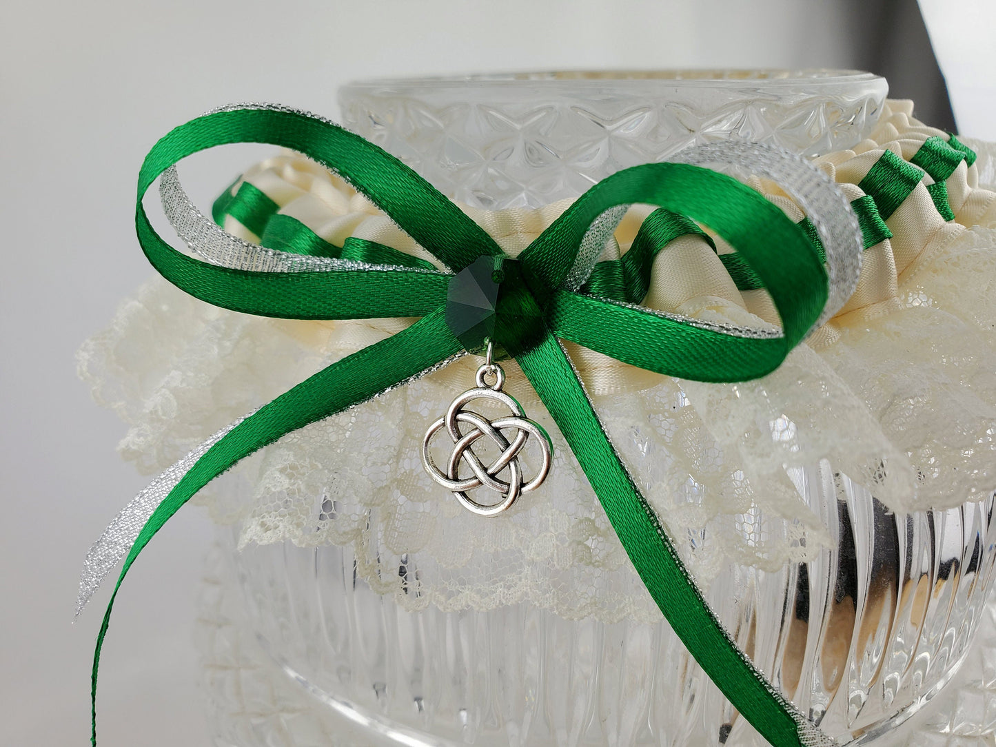 Green Celtic Know Irish Wedding Garter