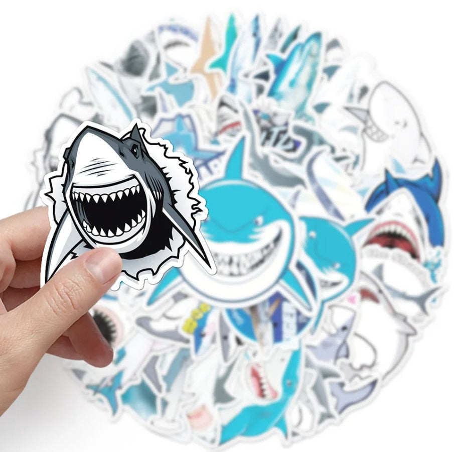 50 Pcs Shark Stickers