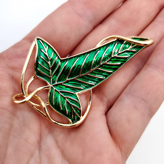 Gold & Green Ivy Leaf Pin