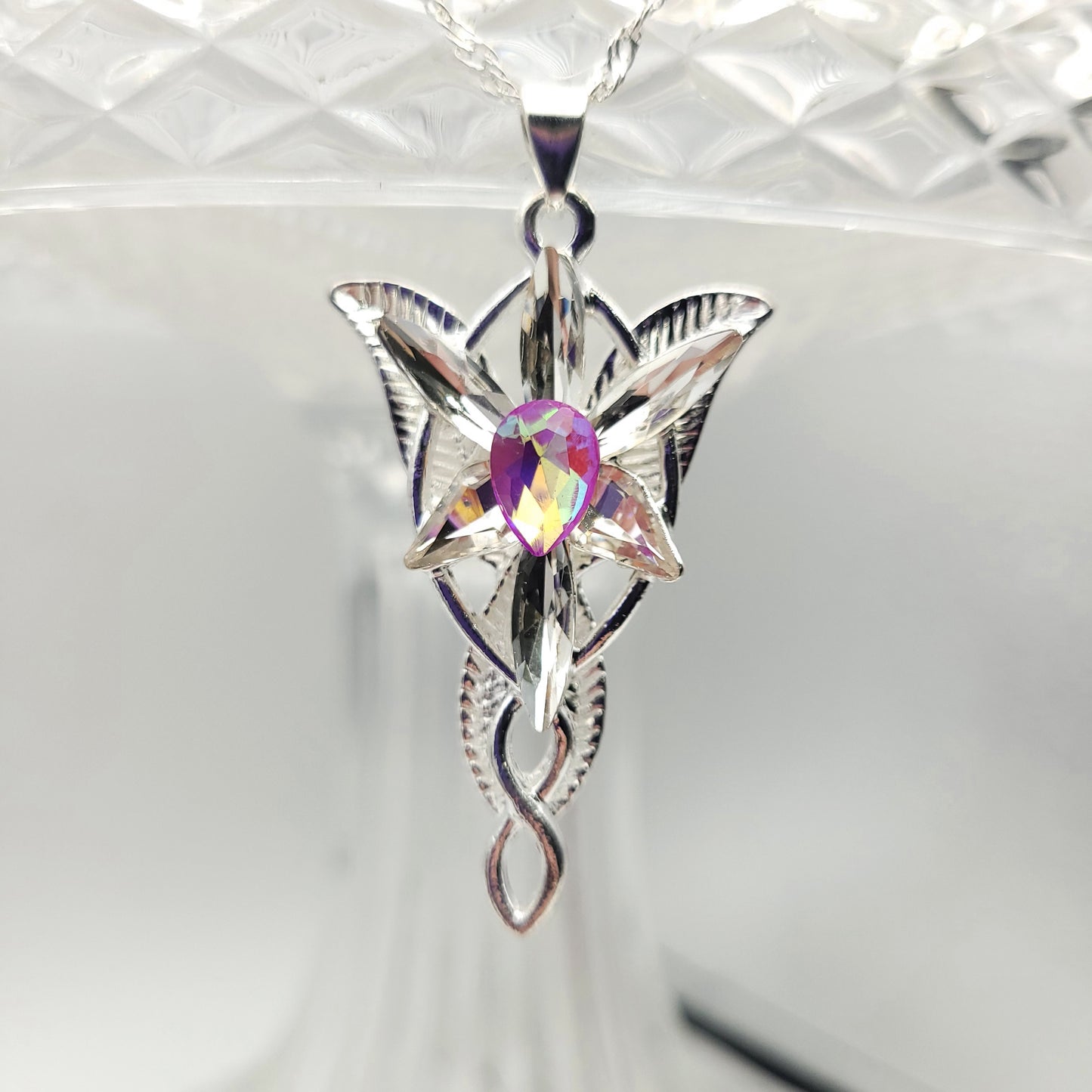 Sparkling Pink Elven Star Necklace