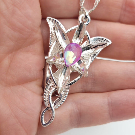 Sparkling Pink Elven Star Necklace