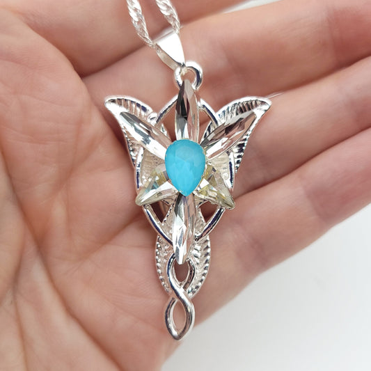 Sparkling Blue Elven Star Necklace