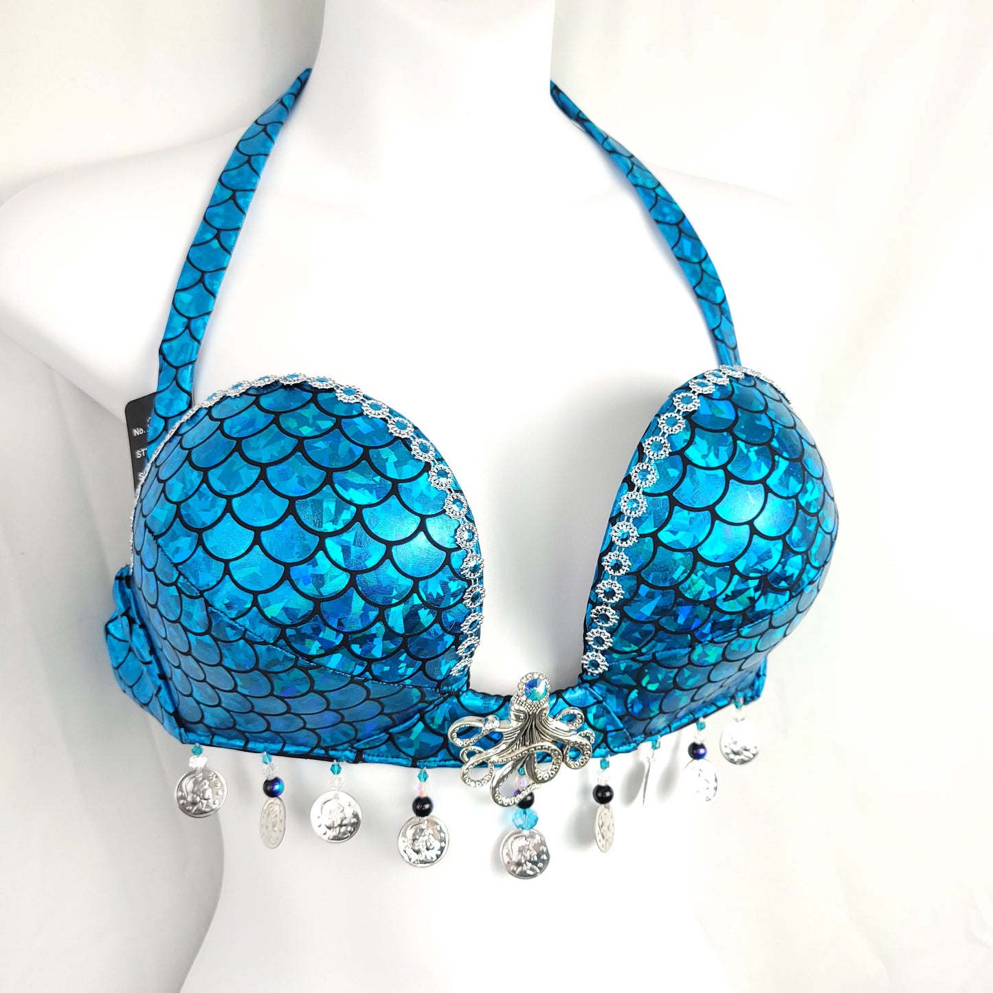 Blue Mermaid Scale Bra Top