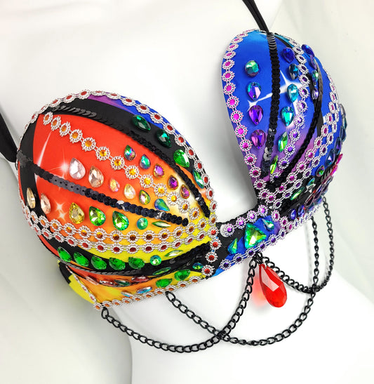 Rainbow Butterfly Dance Bra Top