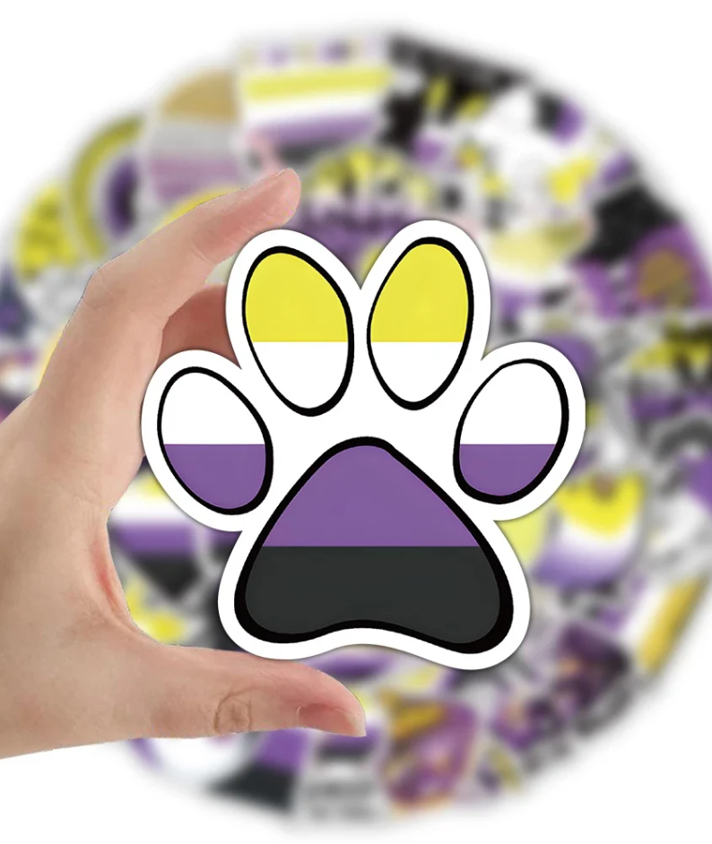 60 Pcs Kawaii Nonbinary Pride Stickers
