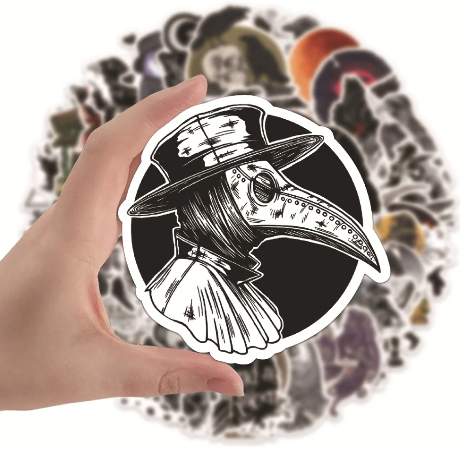 50 Pcs Gothic Raven Stickers