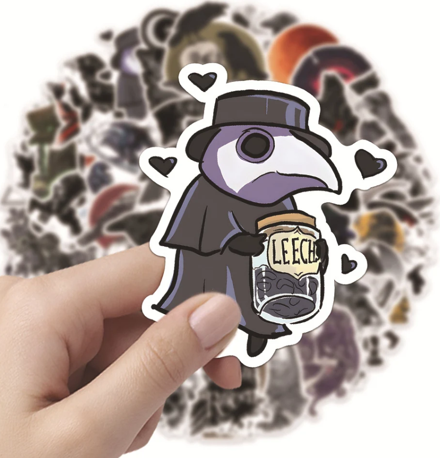 50 Pcs Gothic Raven Stickers