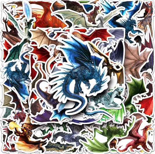 50 Pcs Dragon Stickers