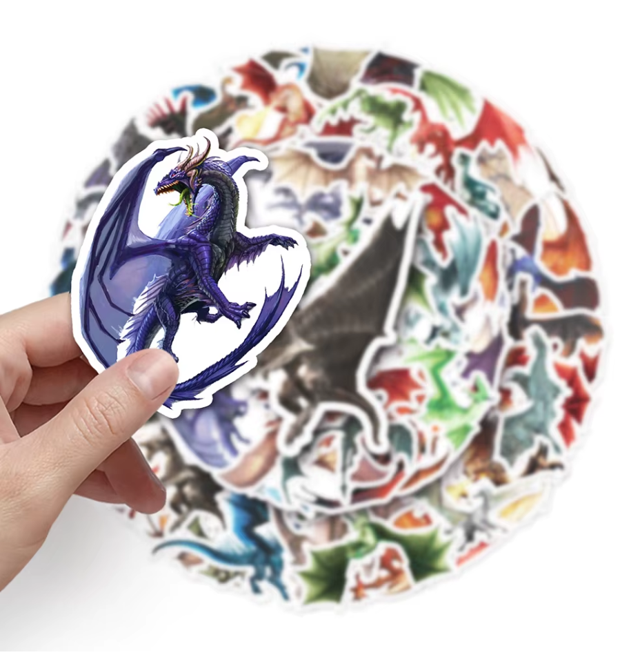 50 Pcs Dragon Stickers