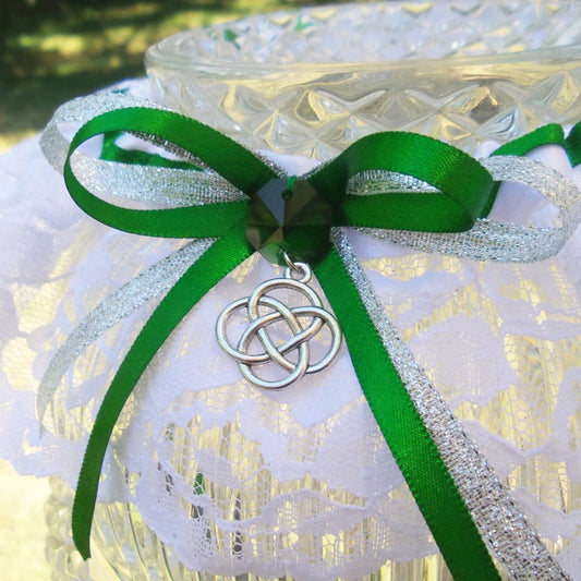 Green Celtic Know Irish Wedding Garter