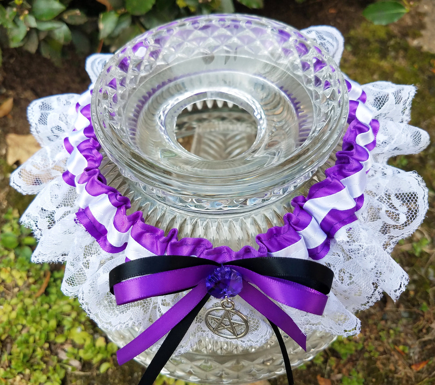 Purple Pentacle Wedding Garter