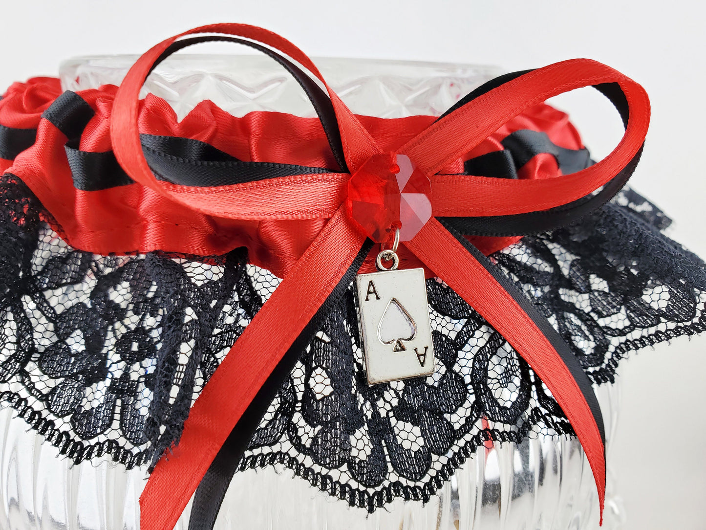 Harley Quinn or Alice in Wonderland Wedding Garter