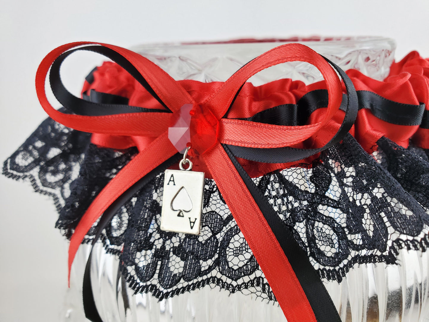 Harley Quinn or Alice in Wonderland Wedding Garter