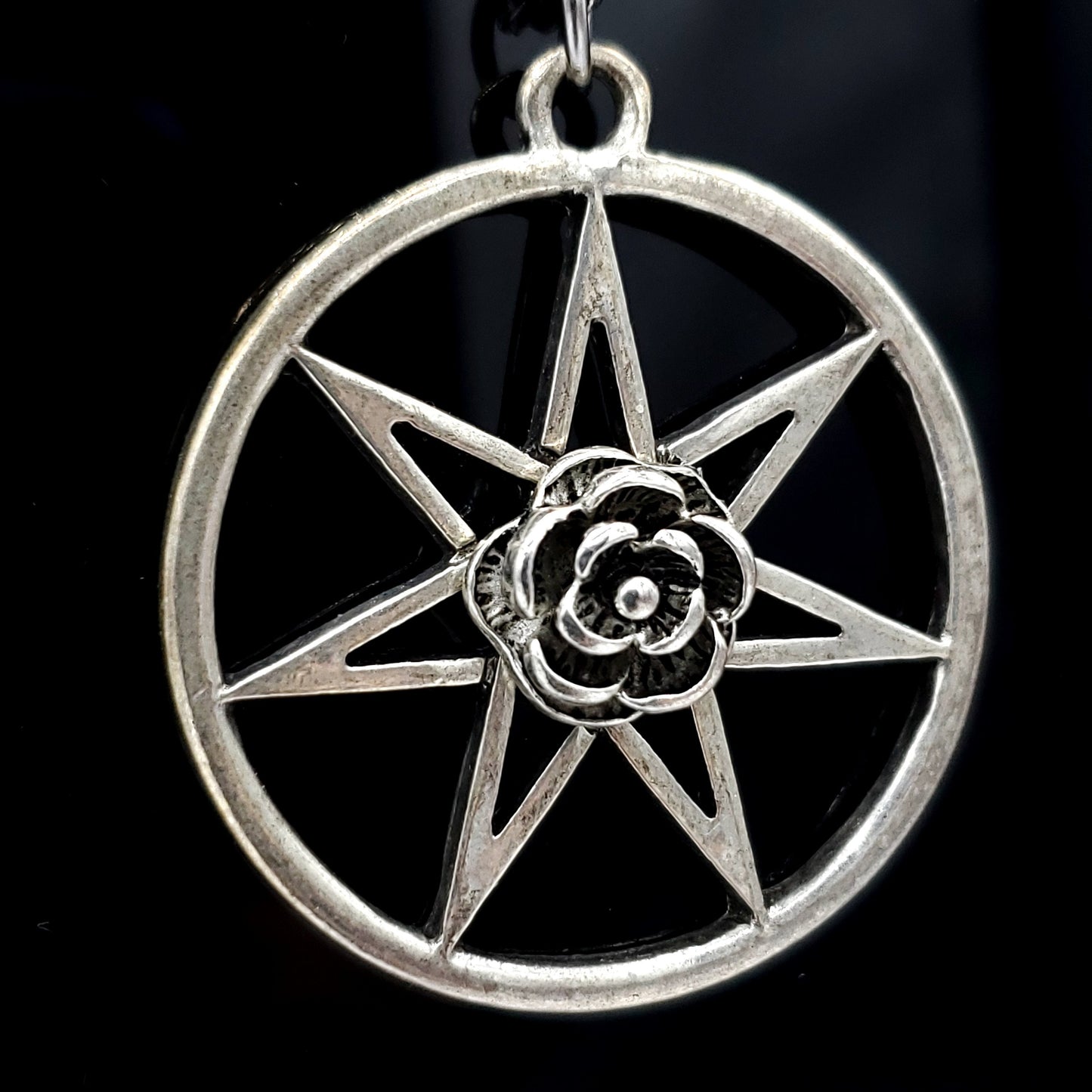 Seven-Pointed Fairy Star Necklace with Rose