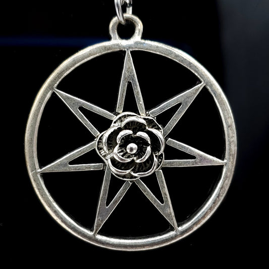 Seven-Pointed Fairy Star Necklace with Rose
