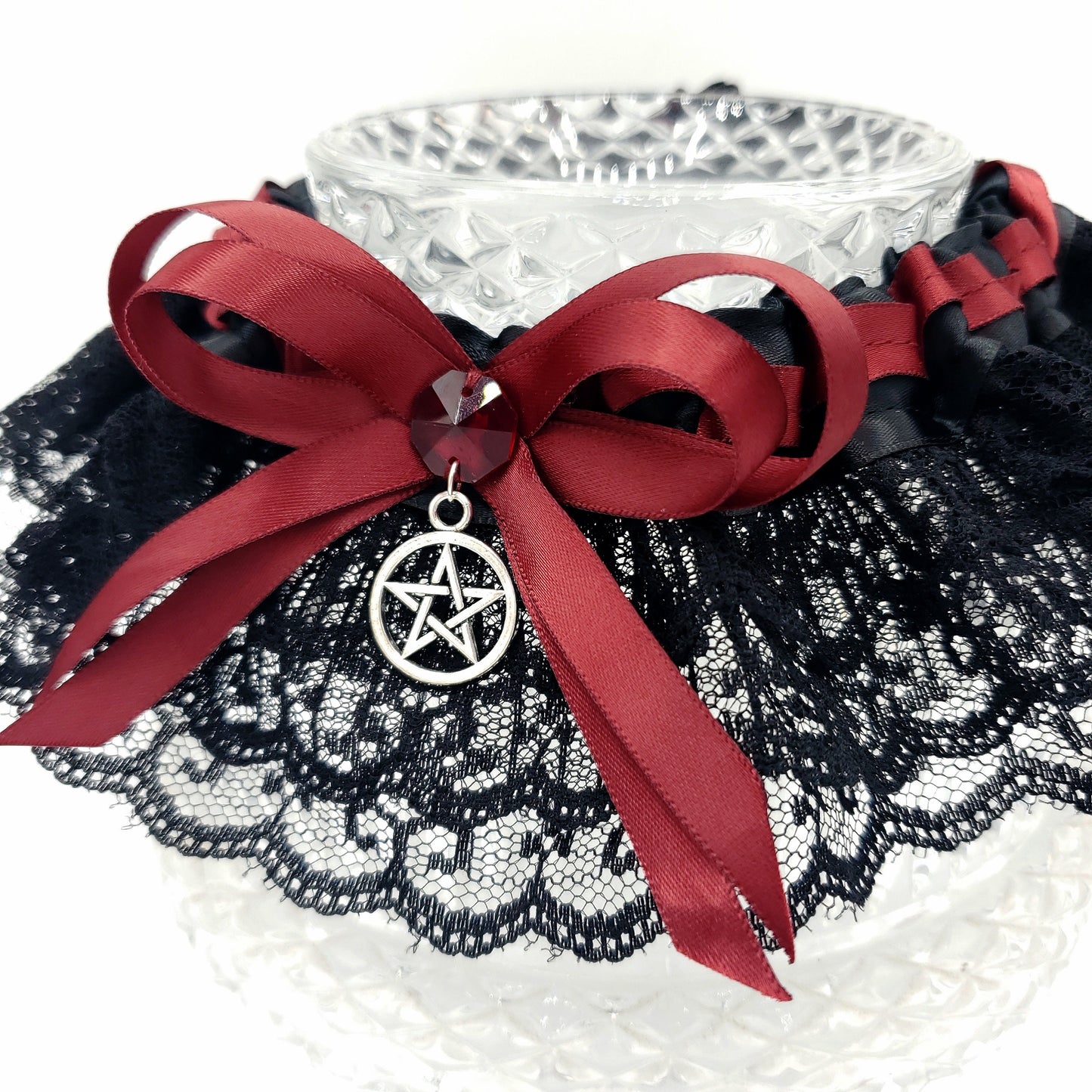 Vampire Wedding Garter in Red & Black