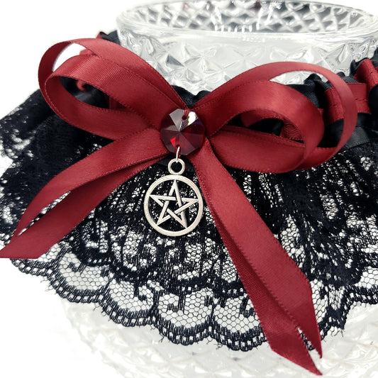 Vampire Wedding Garter in Red & Black