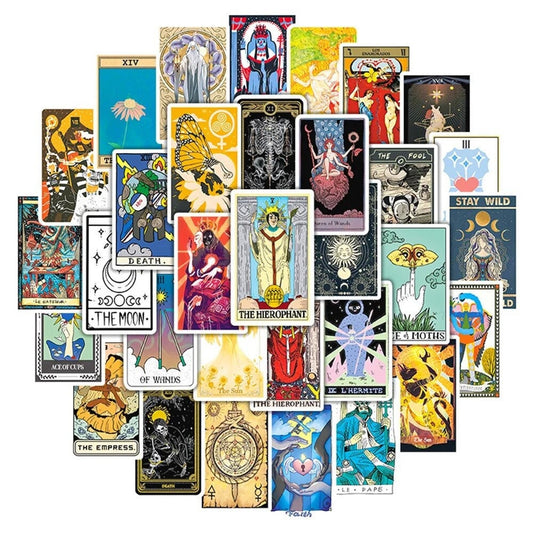 Fortune Teller Tarot Stickers, 50pcs