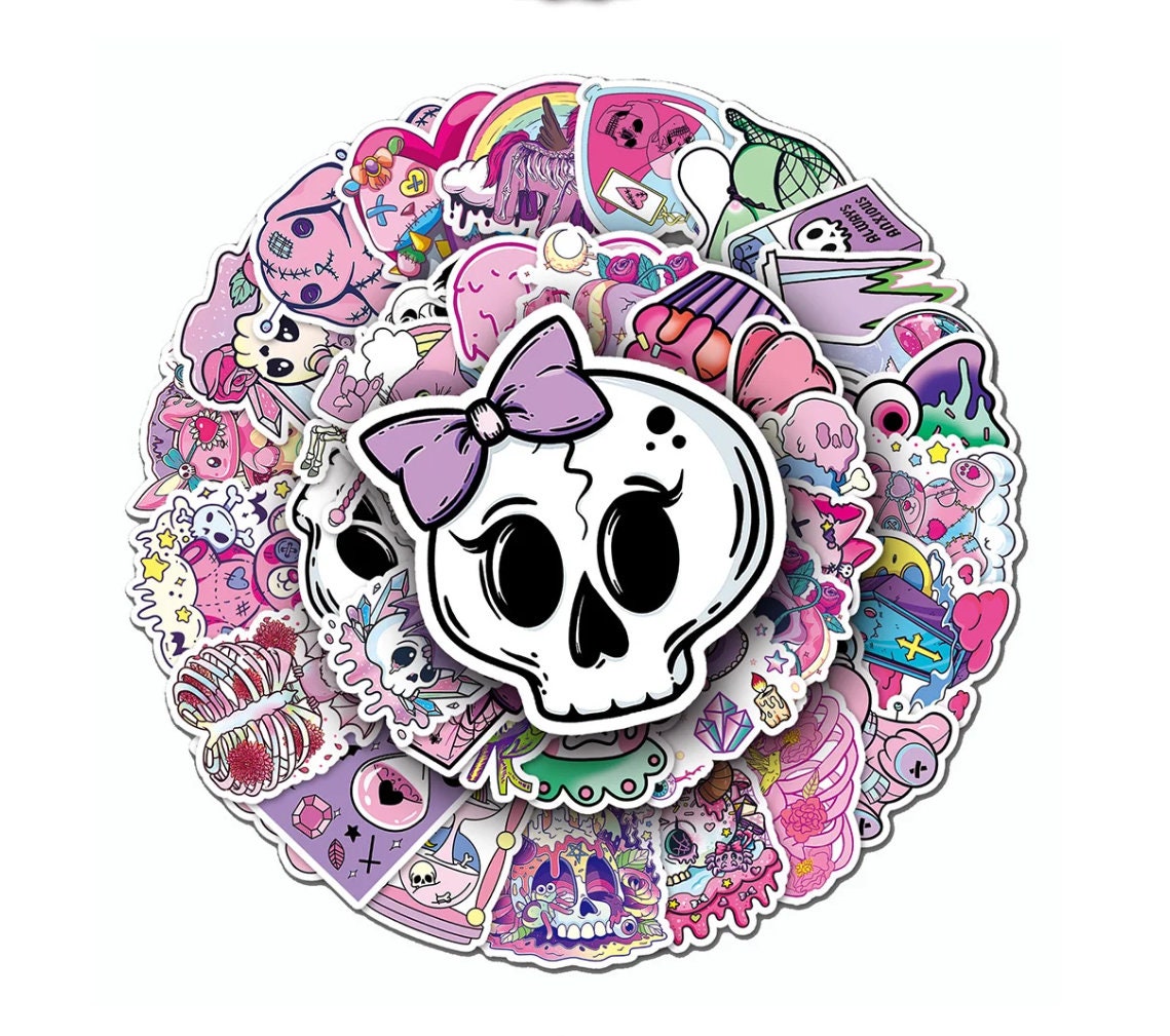 50 Pcs Kawaii Girly Goth Stickers