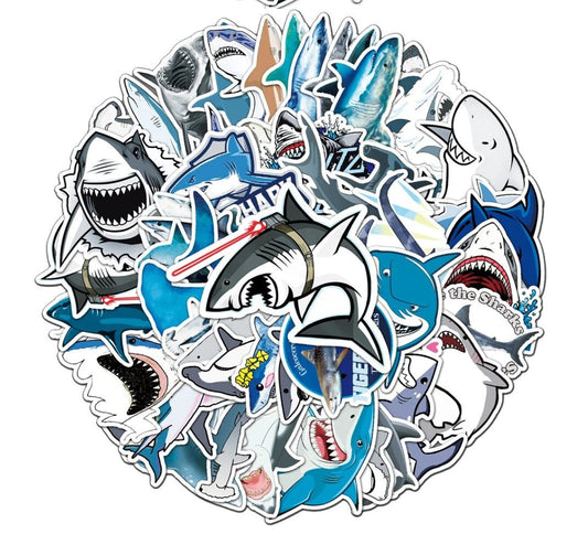 50 Pcs Shark Stickers