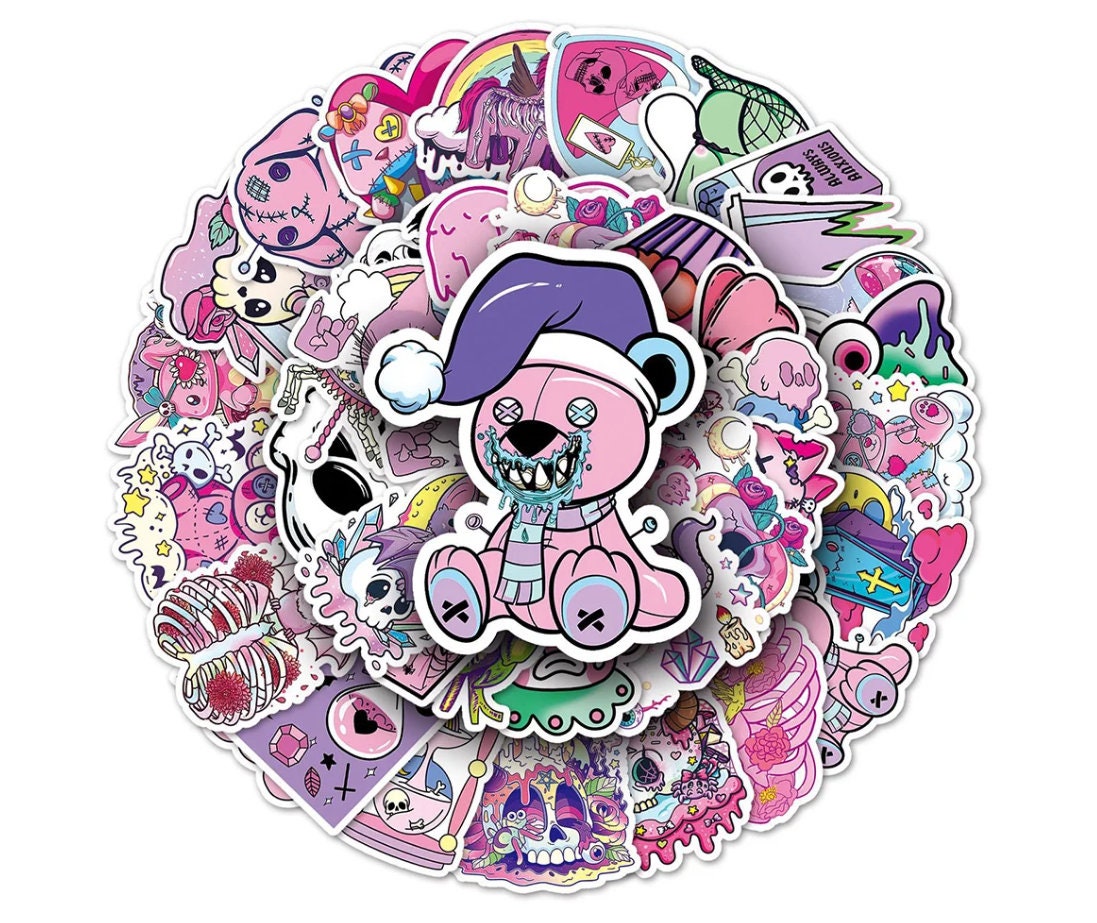 50 Pcs Kawaii Girly Goth Stickers