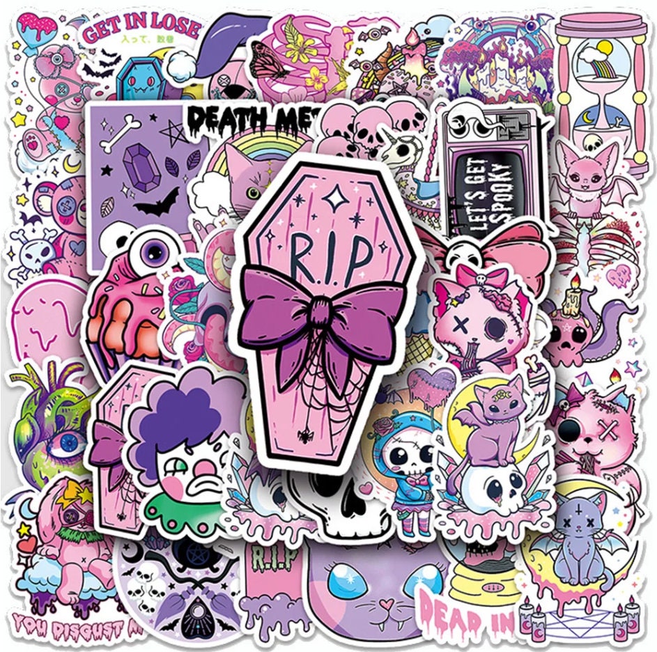 50 Pcs Kawaii Girly Goth Stickers