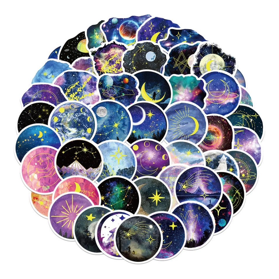 Celestial Space Stickers 50pcs