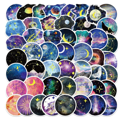 Celestial Space Stickers 50pcs