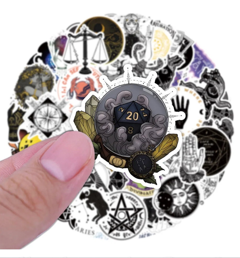 Gothic Zodiac Stickers- 50 Pcs
